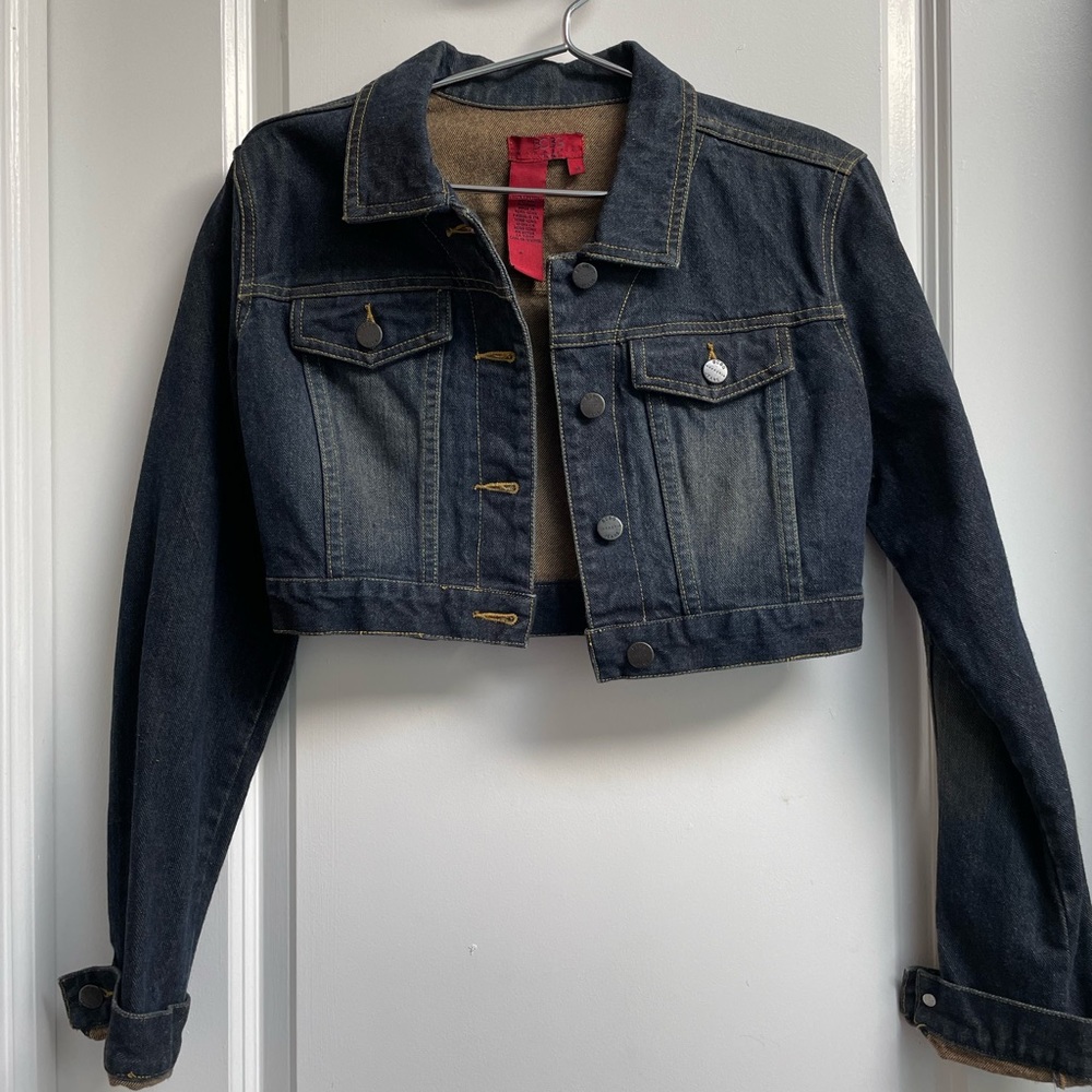 BCBG Cropped Denim Jacket Size M